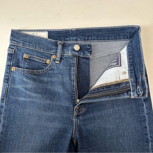 GAP High Rise Cigarette Jeans Slim Straight Leg Dark Indigo Blue Denim Size 26 - Picture 11 of 16